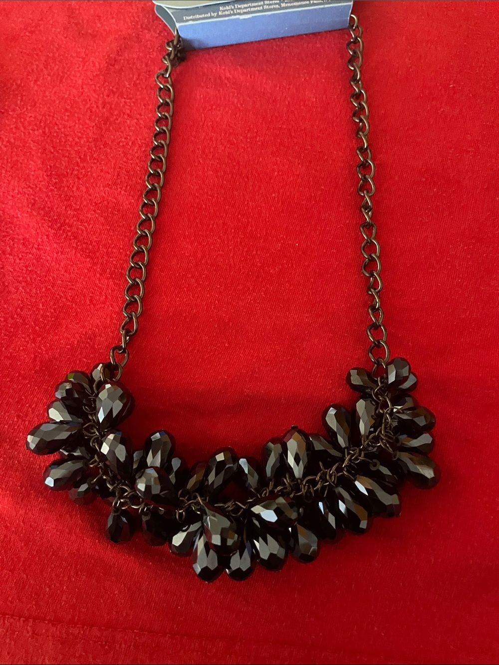 Simply Vera Vera Wang Black Faceted Teardrop Cluster Necklace